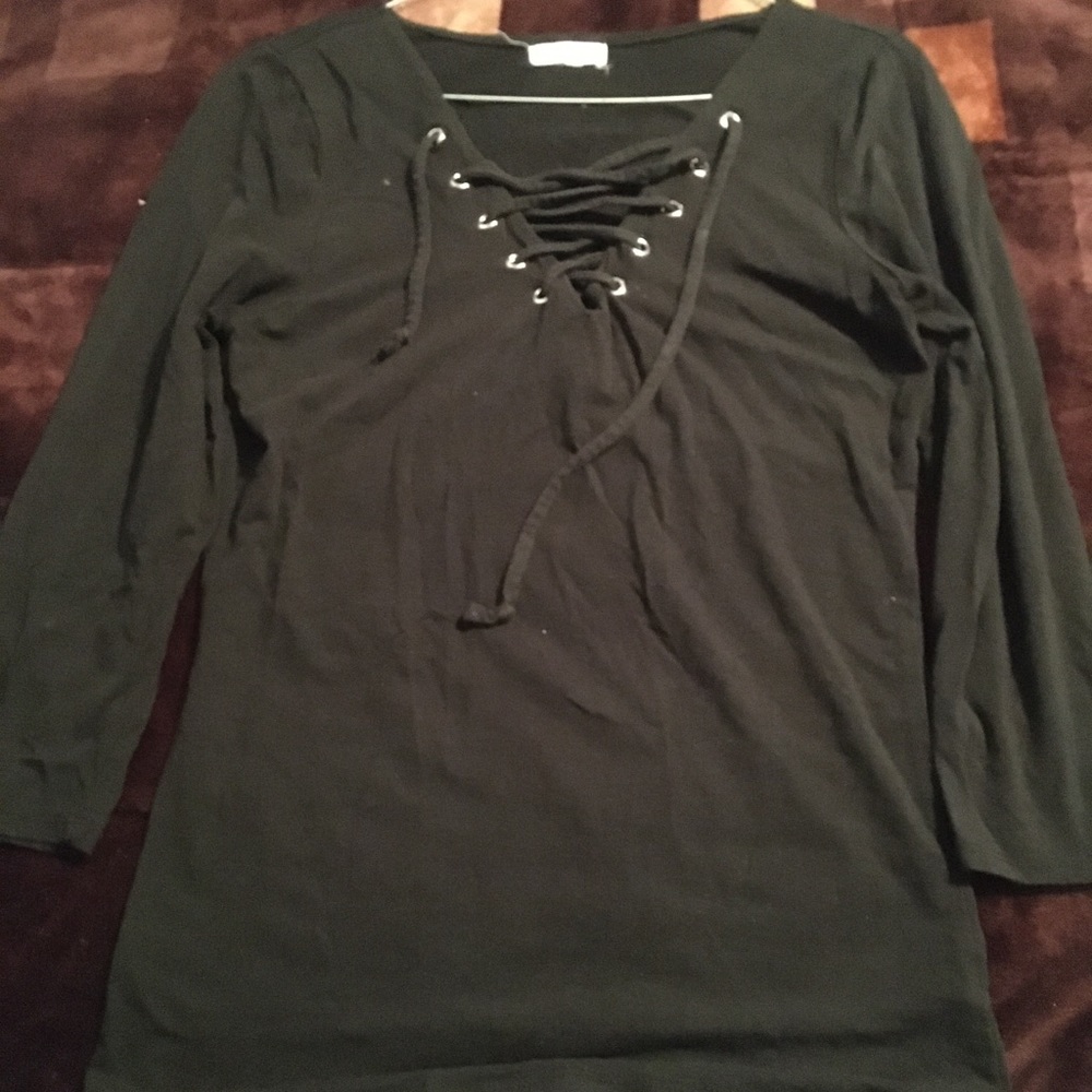 Black laced v neck